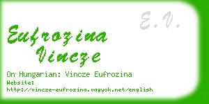 eufrozina vincze business card